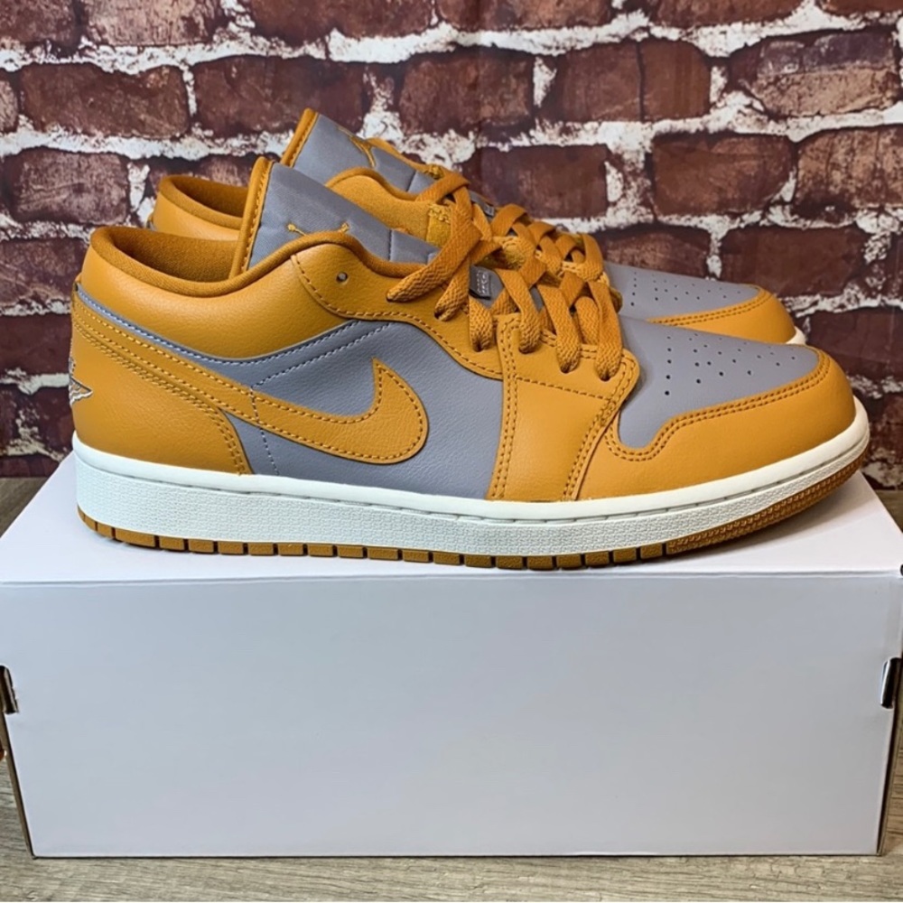 Woman’s Nike air Jordan 1 low yellow gray basketball fashion tennis shoess